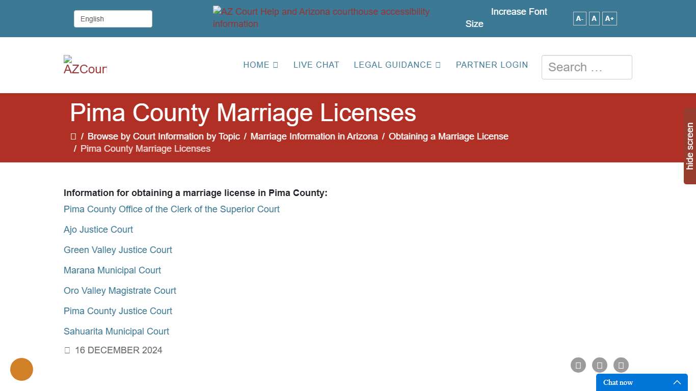 Filing a Application for a Marriage License in Pima County Arizona